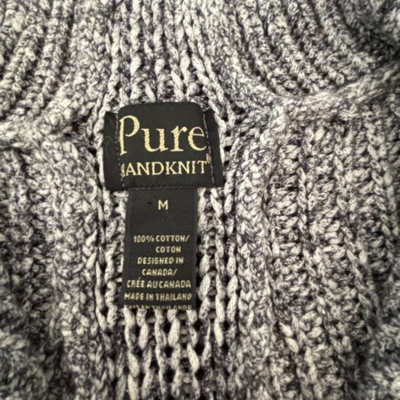 Pure Handknit 100% Cotton button up knit cardigan size M - Picture 10 of 13